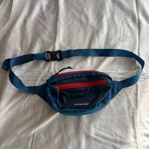 Patagonia Blue and Red Waist Fanny Pack